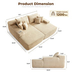 Canapé double méridienne OVIOS Long Plush, sans assemblage requis