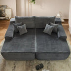 Canapé double méridienne OVIOS Long Plush, sans assemblage requis