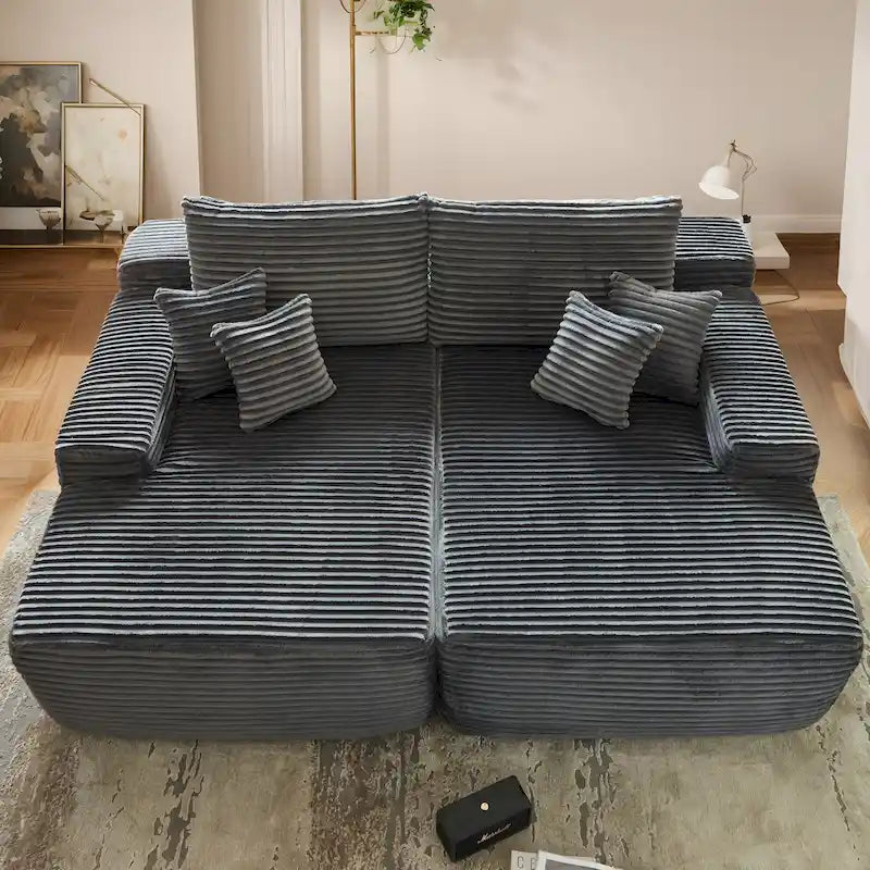 Canapé double méridienne OVIOS Long Plush, sans assemblage requis
