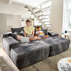 Canapé double méridienne OVIOS Long Plush, sans assemblage requis