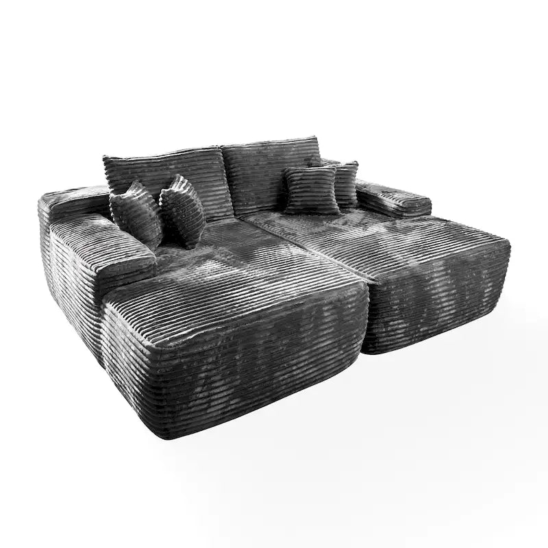 Canapé double méridienne OVIOS Long Plush, sans assemblage requis
