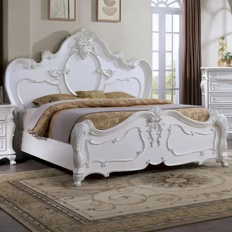 Lit traditionnel Eugene en bois massif à panneaux, de Furniture of America