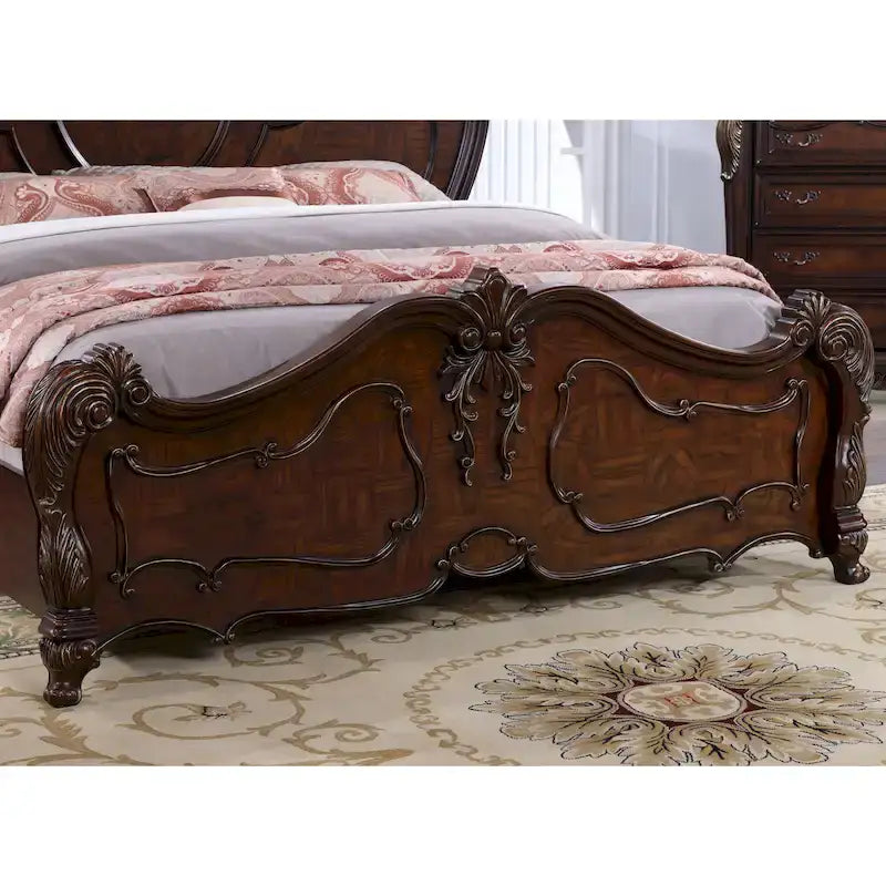 Lit traditionnel Eugene en bois massif à panneaux, de Furniture of America