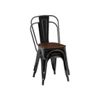 Ensemble de chaises de salle à manger empilables en métal et métal de style industriel avec assise en bois