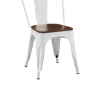 Ensemble de chaises de salle à manger empilables en métal et métal de style industriel avec assise en bois