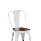 Ensemble de chaises de salle à manger empilables en métal et métal de style industriel avec assise en bois