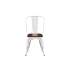 Ensemble de chaises de salle à manger empilables en métal et métal de style industriel avec assise en bois