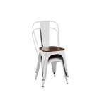 Ensemble de chaises de salle à manger empilables en métal et métal de style industriel avec assise en bois