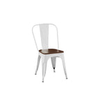 Ensemble de chaises de salle à manger empilables en métal et métal de style industriel avec assise en bois