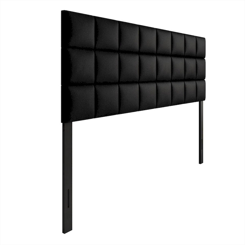 Tête de lit rembourrée en velours avec surpiqûres carrées CraftPorch