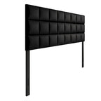 Tête de lit rembourrée en velours avec surpiqûres carrées CraftPorch