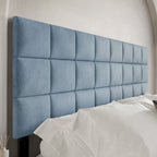 Tête de lit rembourrée en velours avec surpiqûres carrées CraftPorch