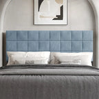 Tête de lit rembourrée en velours avec surpiqûres carrées CraftPorch