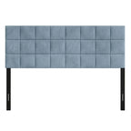 Tête de lit rembourrée en velours avec surpiqûres carrées CraftPorch