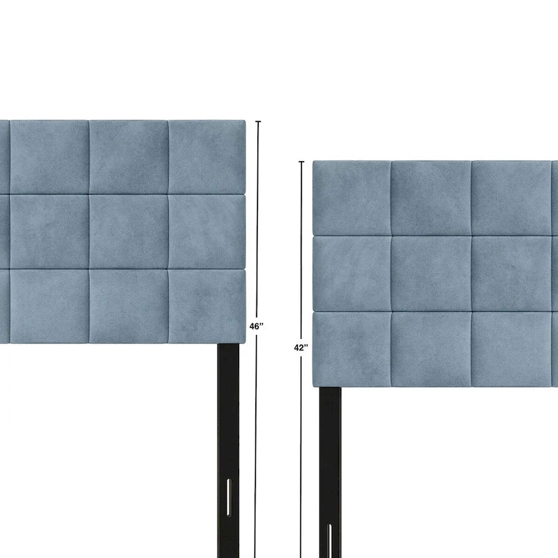 Tête de lit rembourrée en velours avec surpiqûres carrées CraftPorch