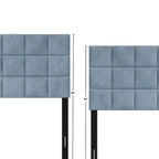 Tête de lit rembourrée en velours avec surpiqûres carrées CraftPorch