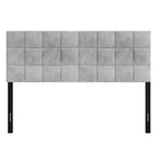 Tête de lit rembourrée en velours avec surpiqûres carrées CraftPorch