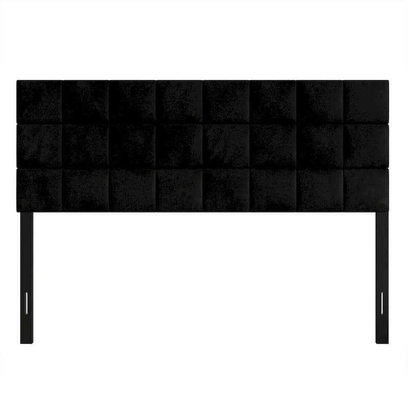 Tête de lit rembourrée en velours avec surpiqûres carrées CraftPorch