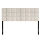 Tête de lit rembourrée en velours avec surpiqûres carrées CraftPorch