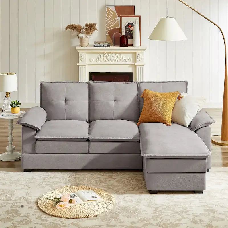 Canapé d'angle en L de 209 cm (82,28 pouces) avec assises nuage pour salon