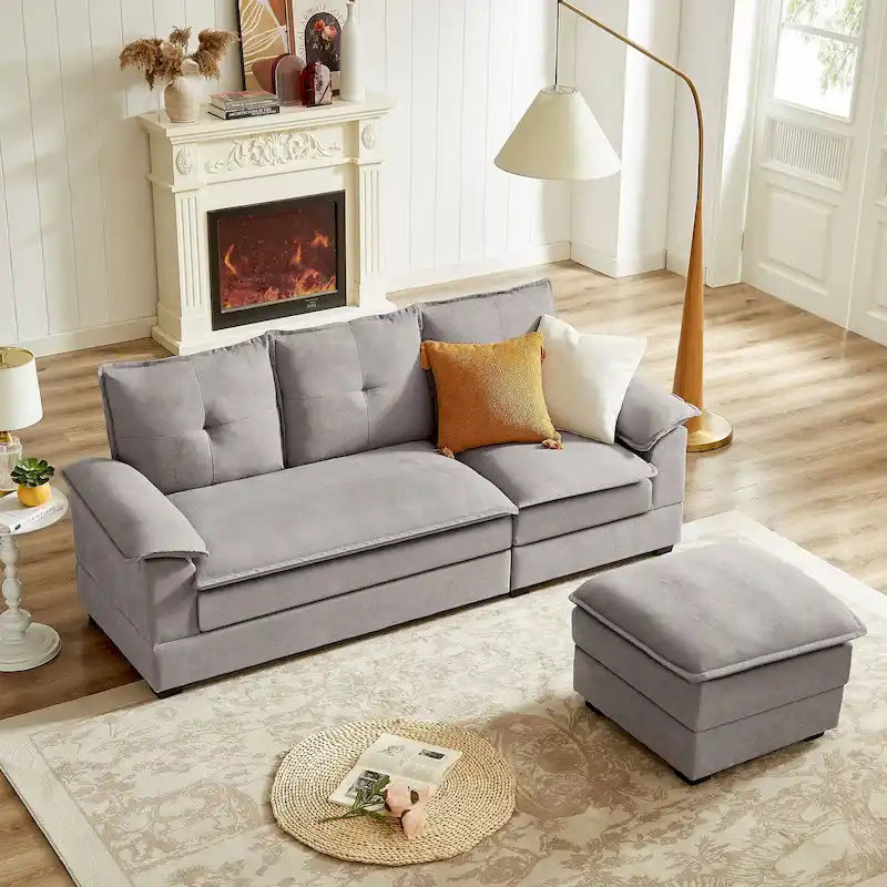 Canapé d'angle en L de 209 cm (82,28 pouces) avec assises nuage pour salon