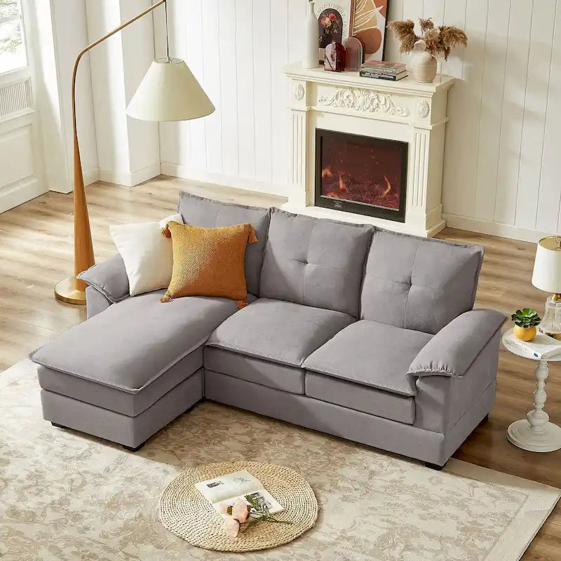 Canapé d'angle en L de 209 cm (82,28 pouces) avec assises nuage pour salon
