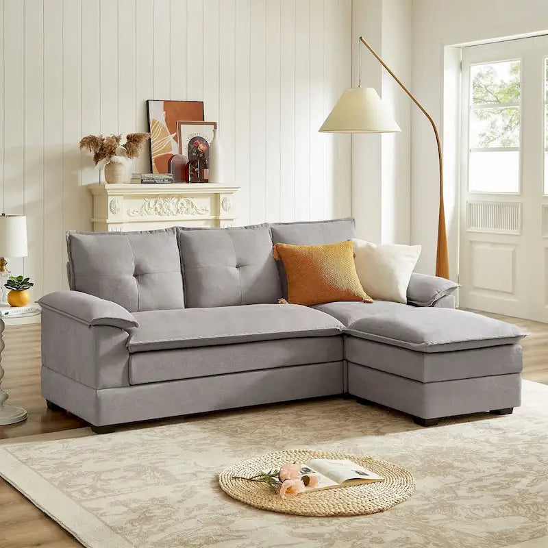 Canapé d'angle en L de 209 cm (82,28 pouces) avec assises nuage pour salon