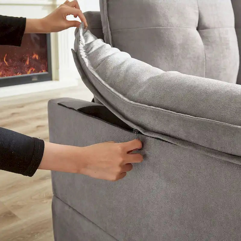 Canapé d'angle en L de 209 cm (82,28 pouces) avec assises nuage pour salon