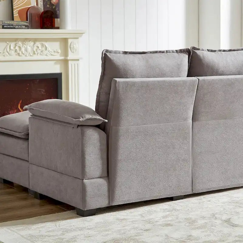 Canapé d'angle en L de 209 cm (82,28 pouces) avec assises nuage pour salon