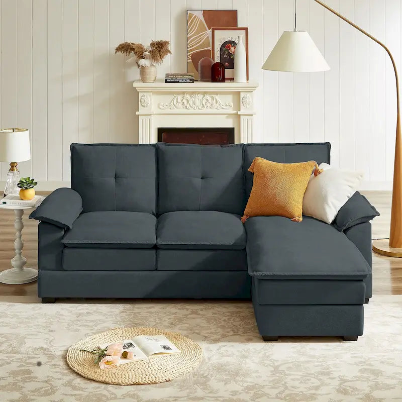 Canapé d'angle en L de 209 cm (82,28 pouces) avec assises nuage pour salon