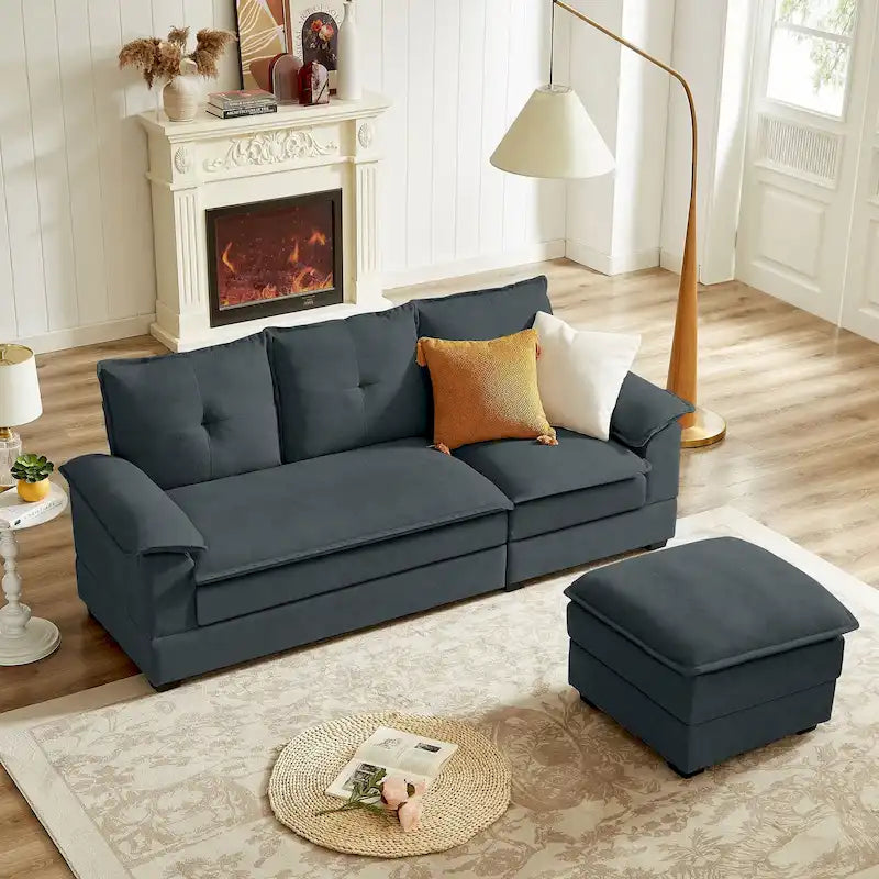 Canapé d'angle en L de 209 cm (82,28 pouces) avec assises nuage pour salon
