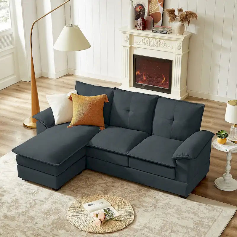 Canapé d'angle en L de 209 cm (82,28 pouces) avec assises nuage pour salon