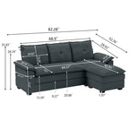 Canapé d'angle en L de 209 cm (82,28 pouces) avec assises nuage pour salon