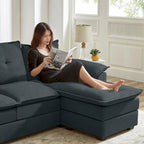 Canapé d'angle en L de 209 cm (82,28 pouces) avec assises nuage pour salon