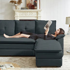 Canapé d'angle en L de 209 cm (82,28 pouces) avec assises nuage pour salon