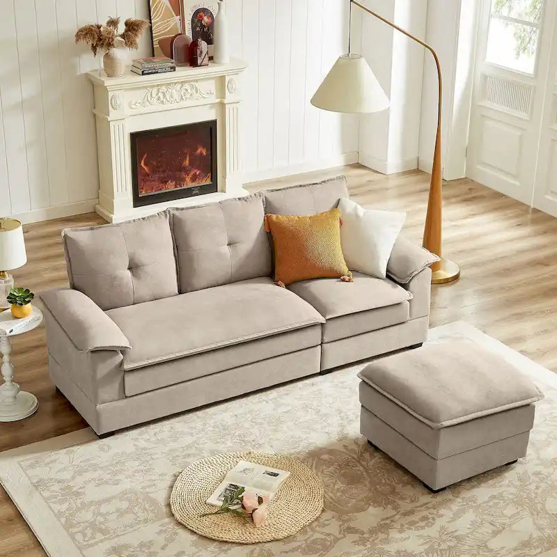 Canapé d'angle en L de 209 cm (82,28 pouces) avec assises nuage pour salon