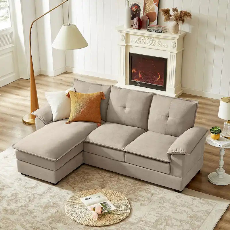 Canapé d'angle en L de 209 cm (82,28 pouces) avec assises nuage pour salon