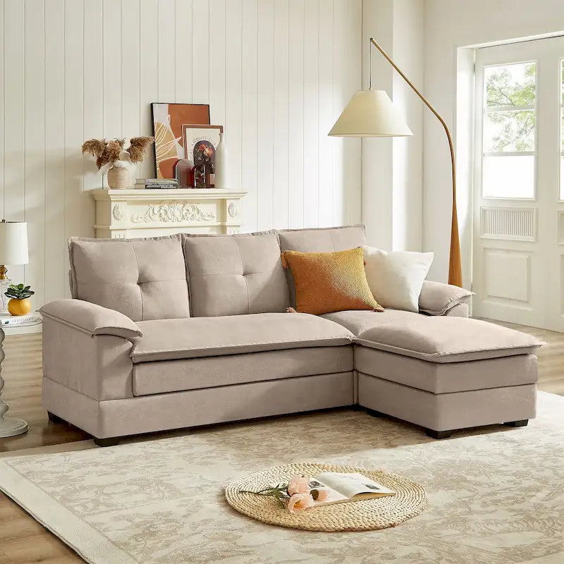 Canapé d'angle en L de 209 cm (82,28 pouces) avec assises nuage pour salon