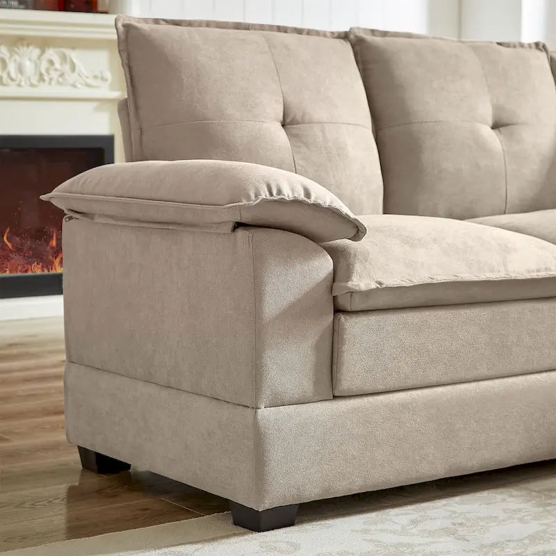 Canapé d'angle en L de 209 cm (82,28 pouces) avec assises nuage pour salon