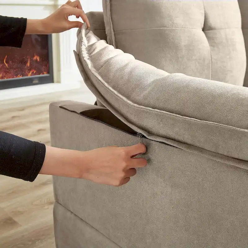 Canapé d'angle en L de 209 cm (82,28 pouces) avec assises nuage pour salon