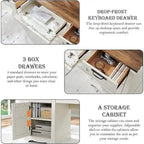 Bureau de direction style ferme, bureau en bois pour bureau à domicile, bureau d'ordinateur
