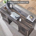 Bureau de direction style ferme, bureau en bois pour bureau à domicile, bureau d'ordinateur
