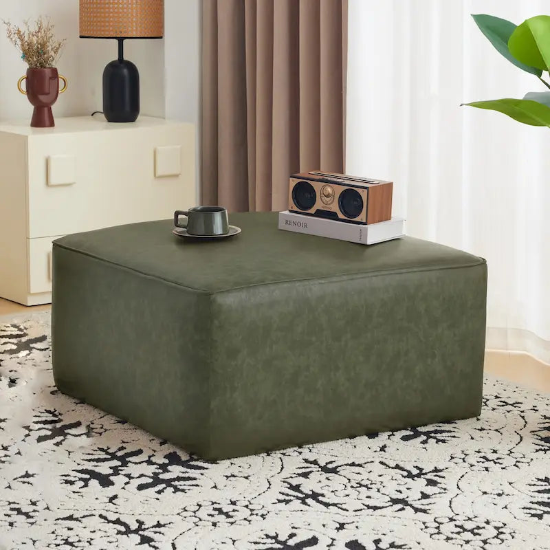 Christopher Knight Home - Pouf carré Yzabella en similicuir