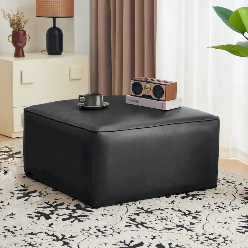 Christopher Knight Home - Pouf carré Yzabella en similicuir