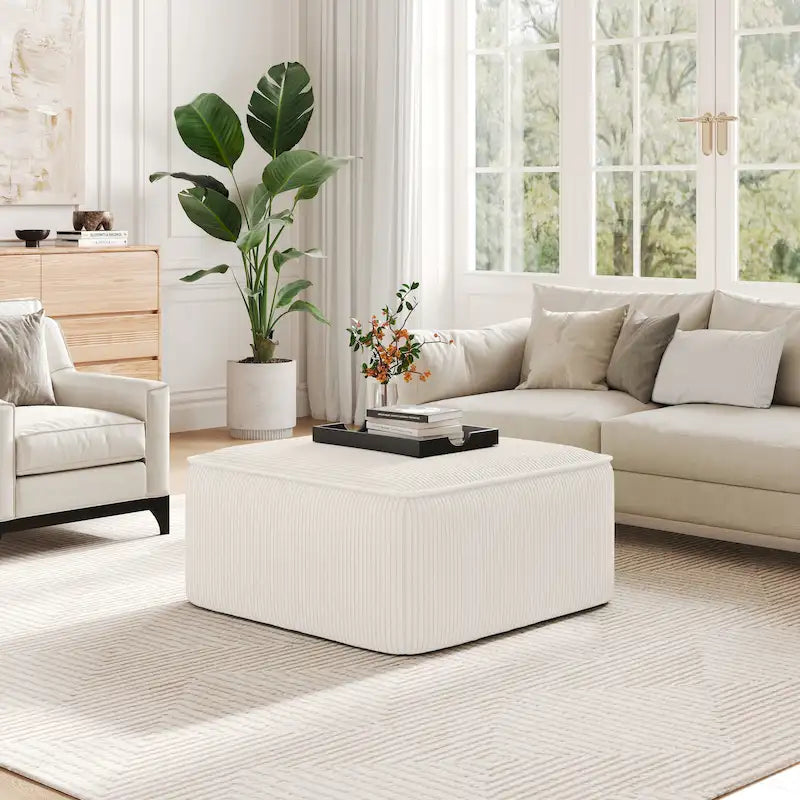 Christopher Knight Home - Pouf carré Yzabella en similicuir
