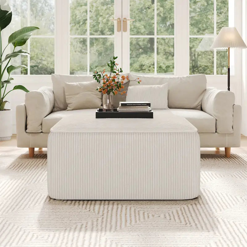 Christopher Knight Home - Pouf carré Yzabella en similicuir