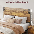 Cadre de lit avec tête de lit en bois, cadre de lit plateforme avec rangement sous le lit